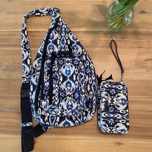 Vera Bradley cross body backpack and wallet